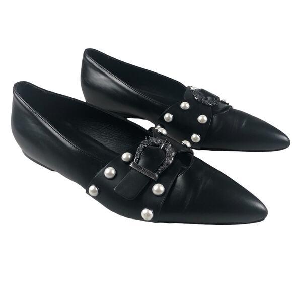 Pinko black leather ballet flats 37 -us 7 - Picture 5 of 10